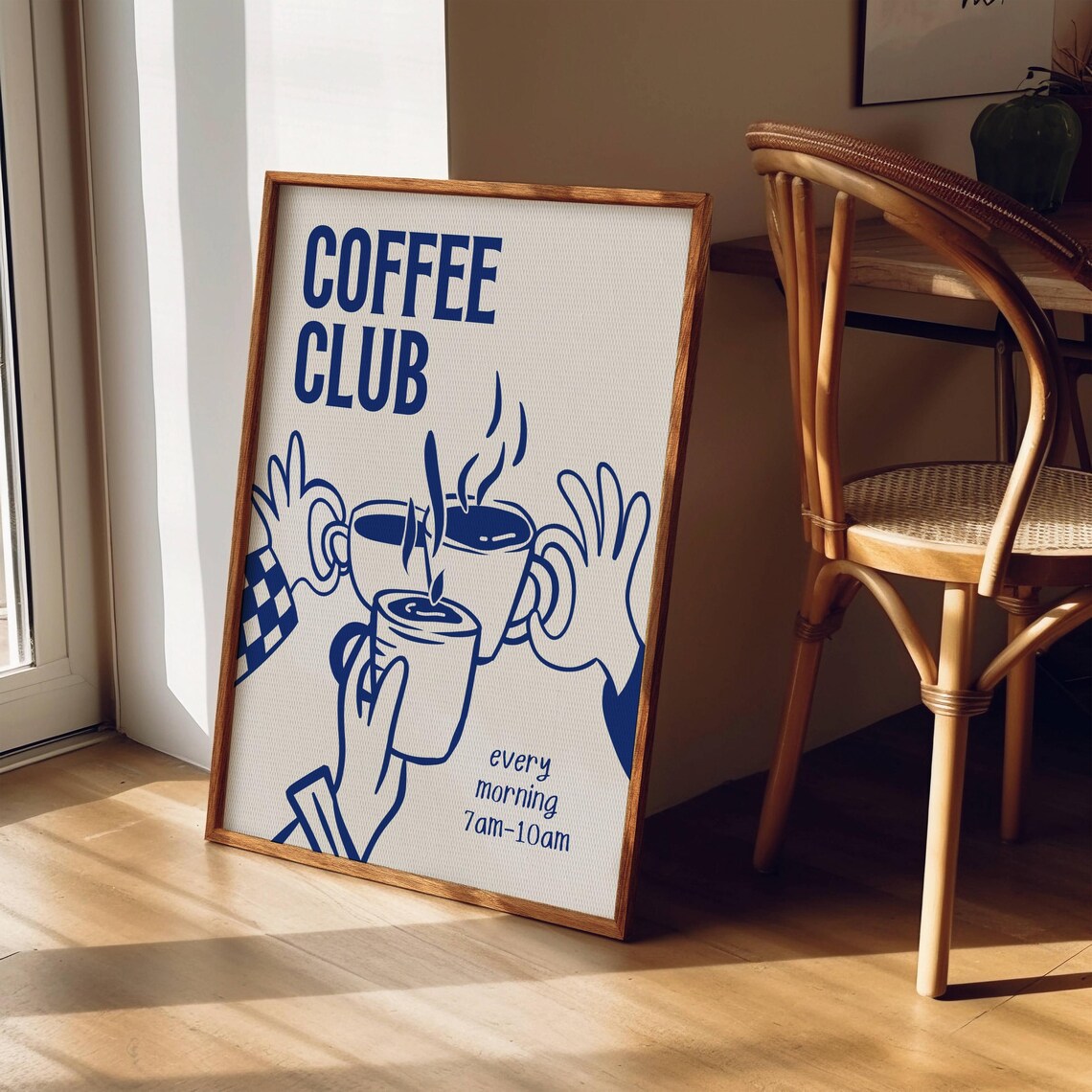 Retro Coffee Club Coffee Kitchen Wall Art Print - Image 5