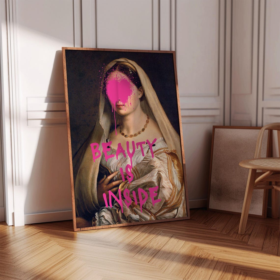 Beauty Is Inside Altered Renaissance Veiled Lady Portrait Poster - Image 7