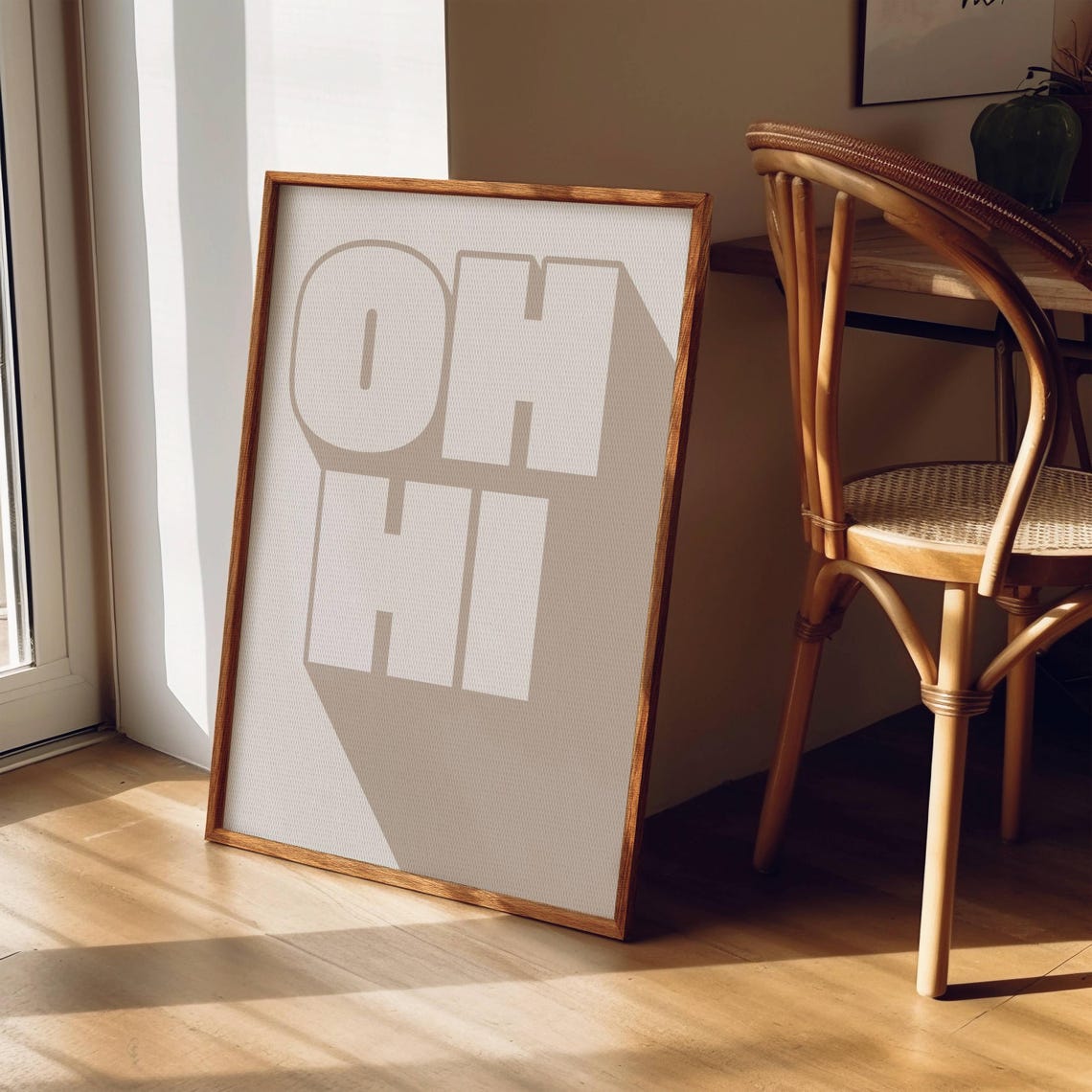 Oh Hi Print Modern Typography Poster Entryway Wall Art Boho Home Decor Bold Type Design Neutral Aesthetic Trendy Wall Art - Image 5