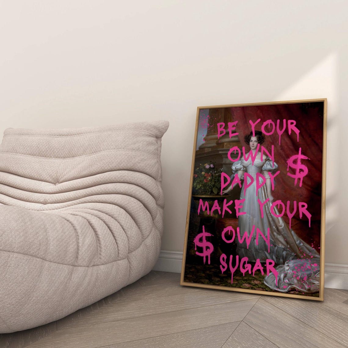 Be Your Own Daddy Make Your Own Sugar Altered Art Pink Poster - Image 2
