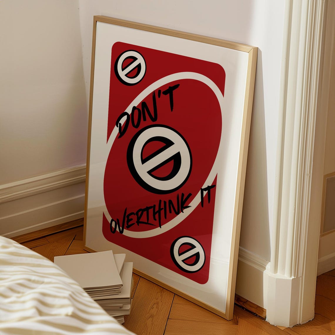 Dont Overthink It Red Playing Card Style Positive Mindset Poster - Image 5
