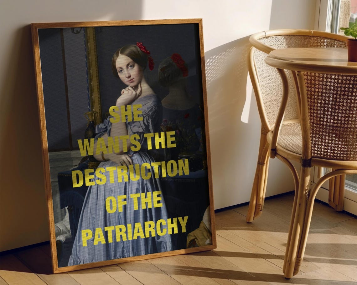 She Wants Destruction Of Patriarchy Ingres Comtesse Altered Art Poster - Image 2