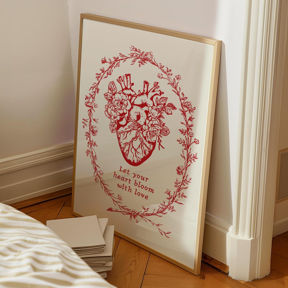 Let Your Heart Bloom With Love Floral Anatomical Heart Poster - Image 4