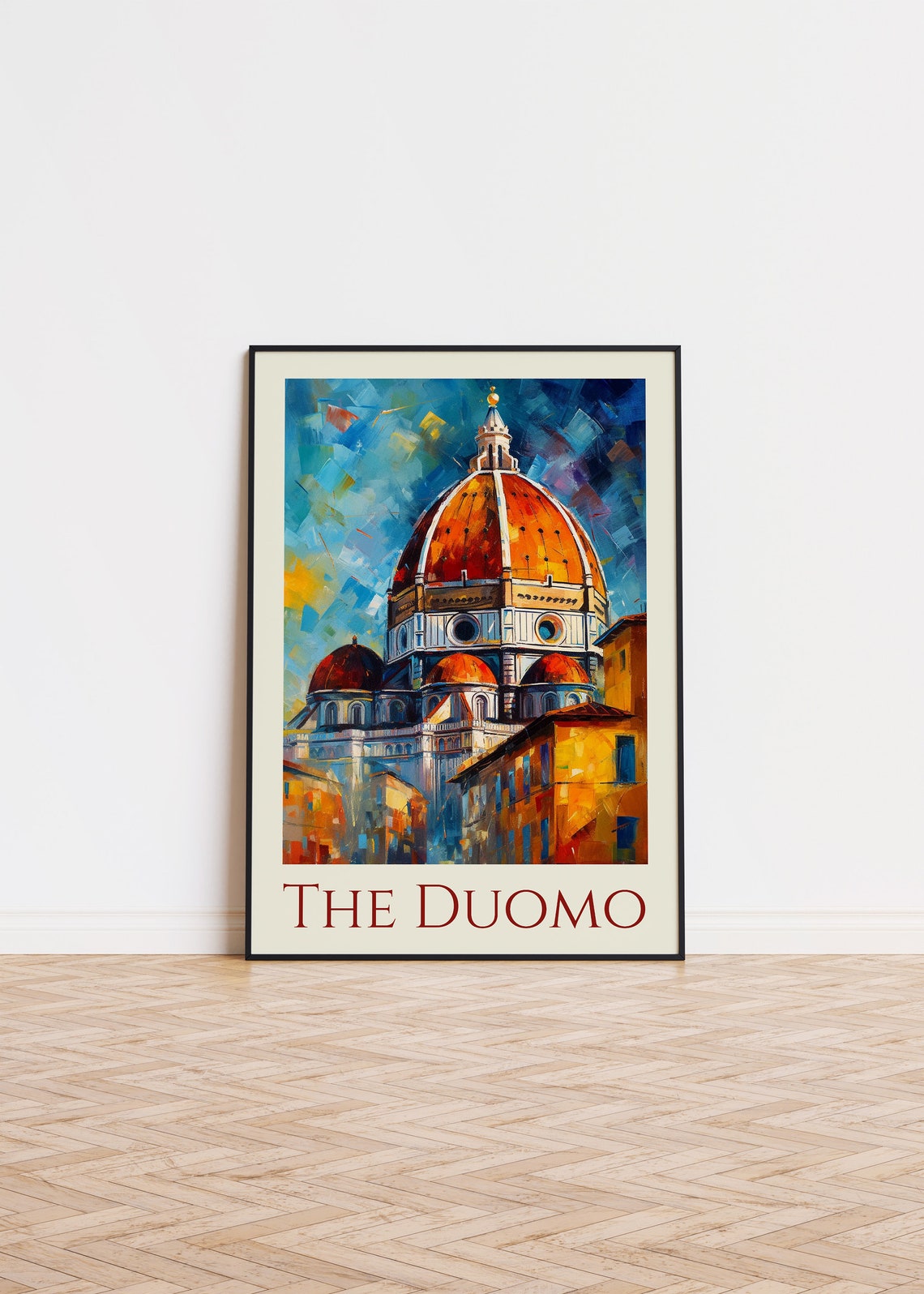 Florence Duomo Colorful Painted Cathedral Travel Landmark Poster