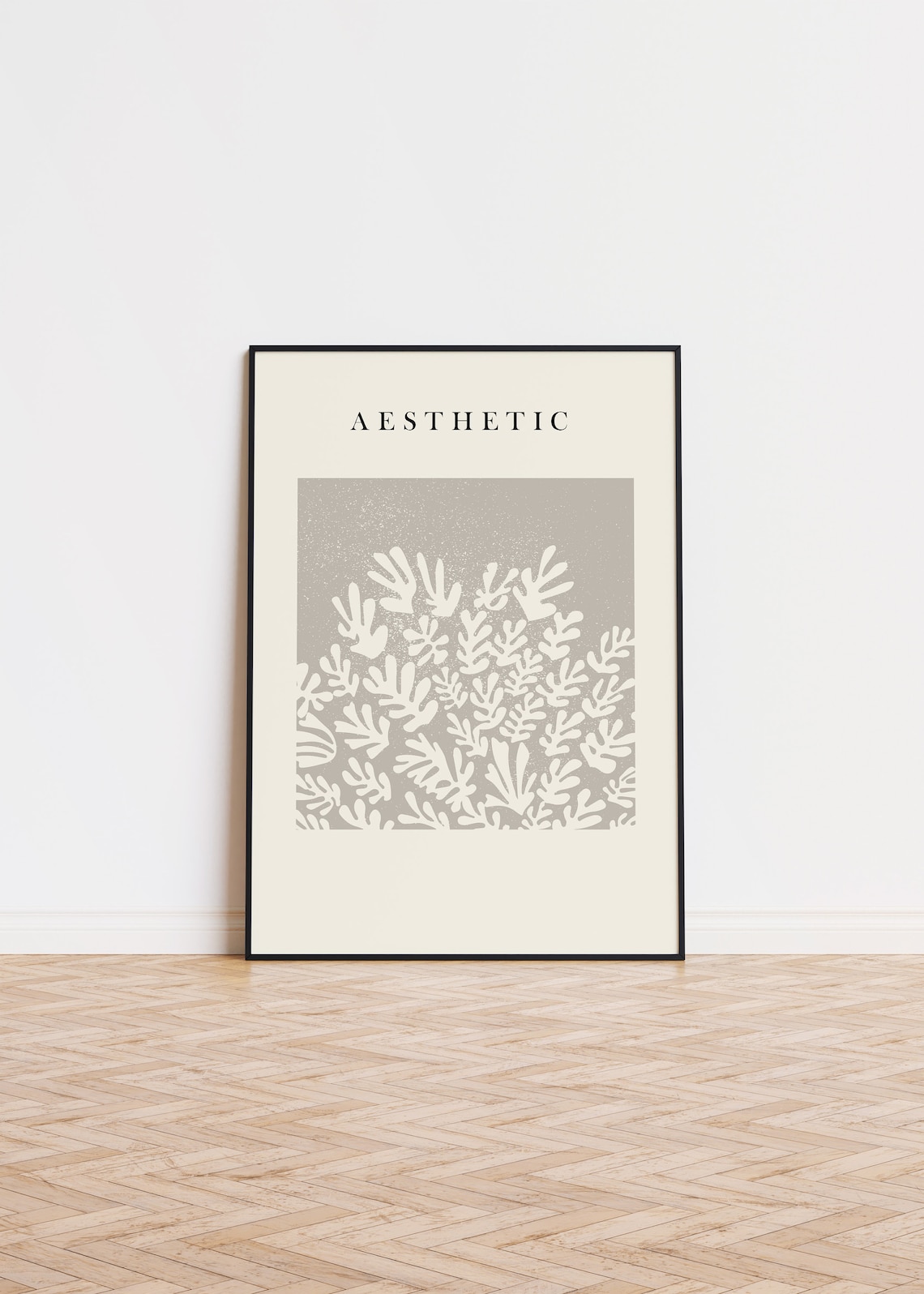 Aesthetic Matisse Style Abstract Botanical Coral Neutral Poster