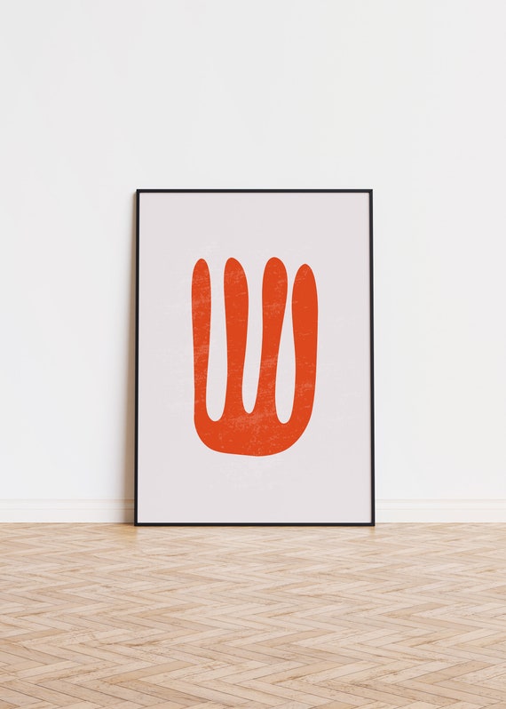 Bright Coral Poster Wall Art Printed