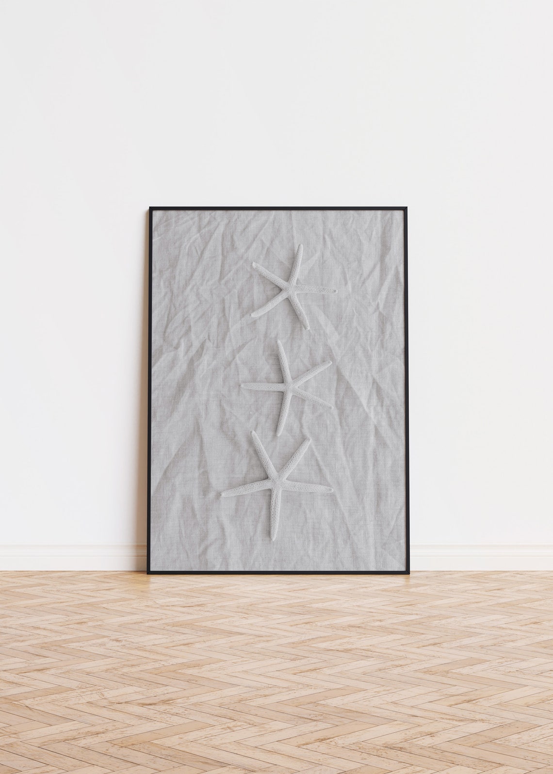 White Sea Stars Poster Wall Art Printed