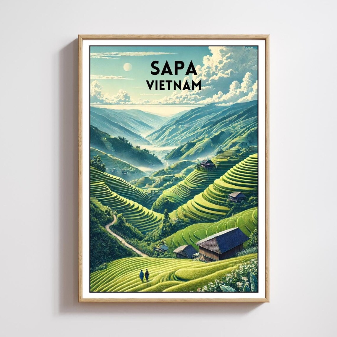 Sapa Vietnam Travel Poster, Modern Home Decor