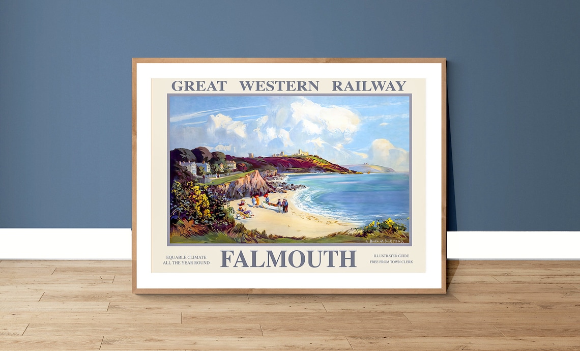 Falmouth Vintage English Great Western Railway Travel Poster