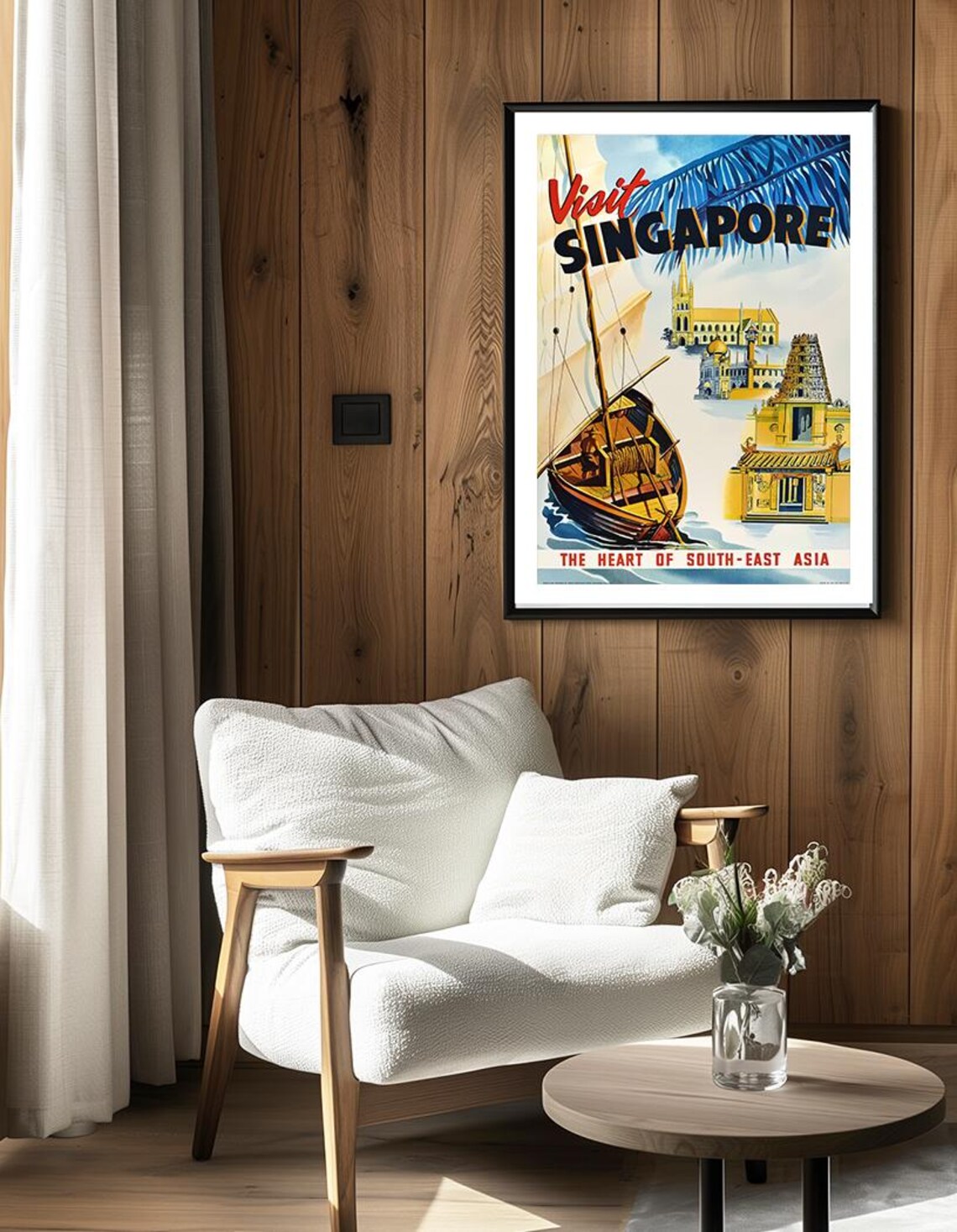 Visit Singapore Vintage Travel Poster Art Print - Image 2