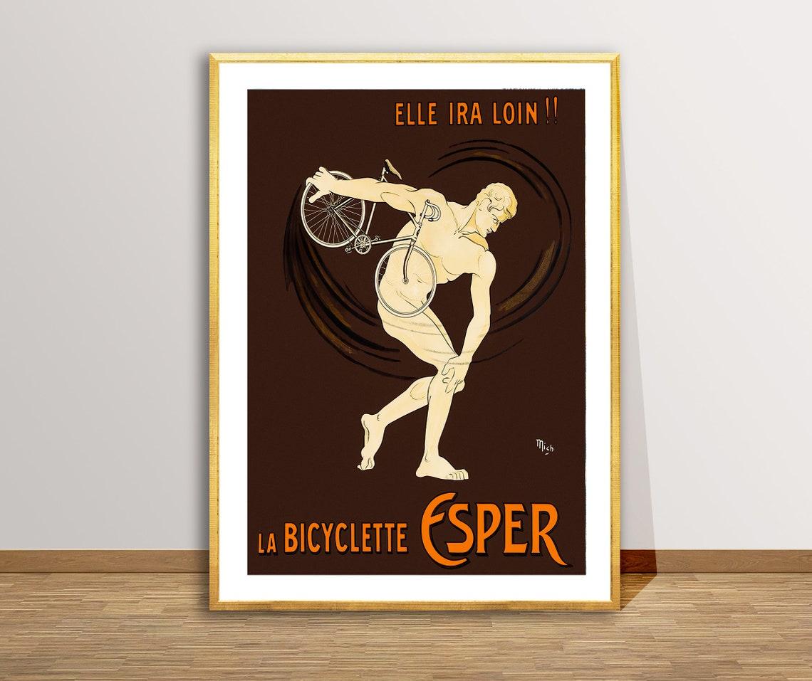 La Bicyclette Esper Elle Ira Loin Vintage French Bicycle Poster