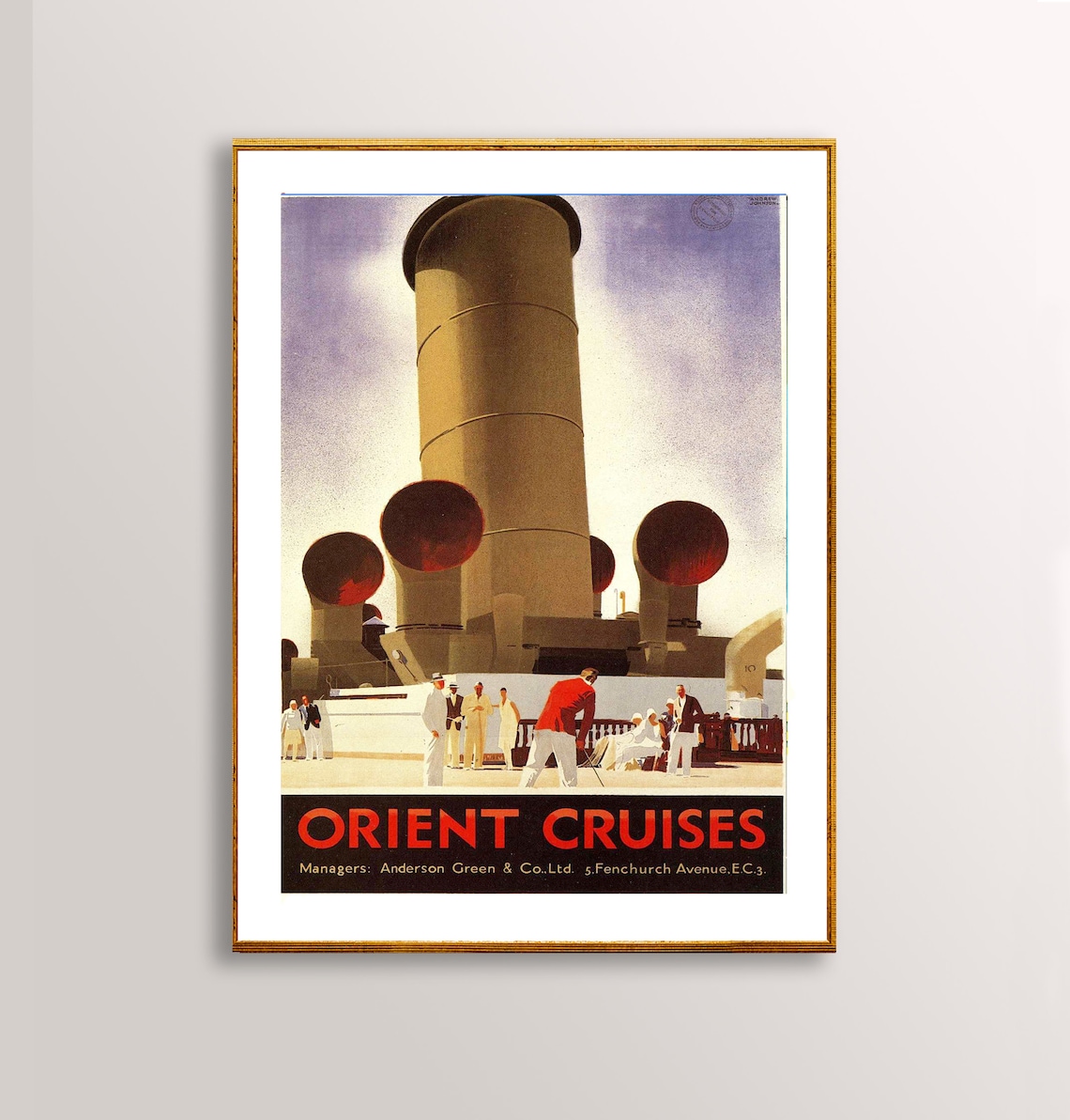 Orient Cruises Vintage Travel Poster, Travel Poster