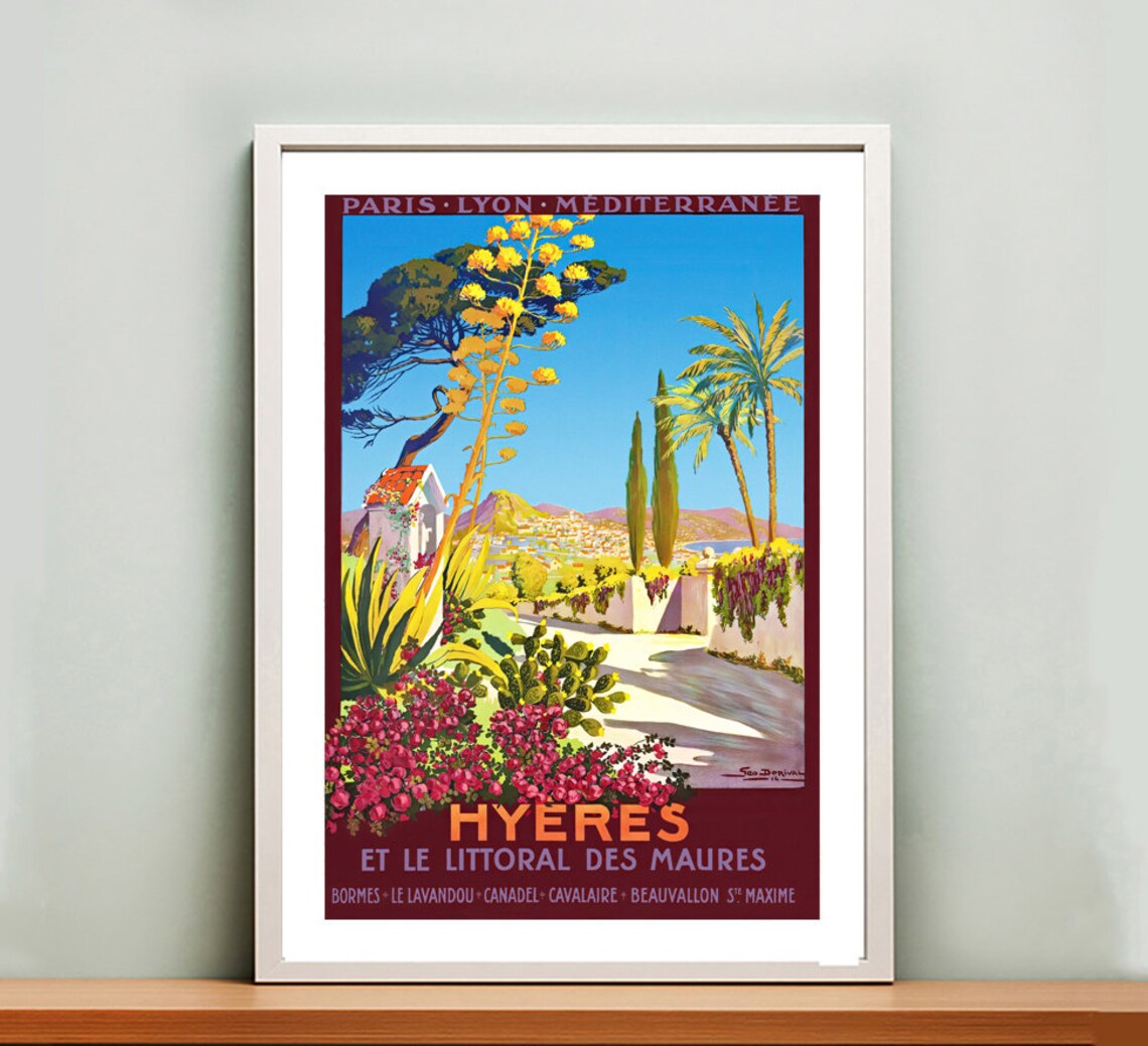 Hyères Et Le Littoral Des Maures Vintage Travel Poster - Image 2