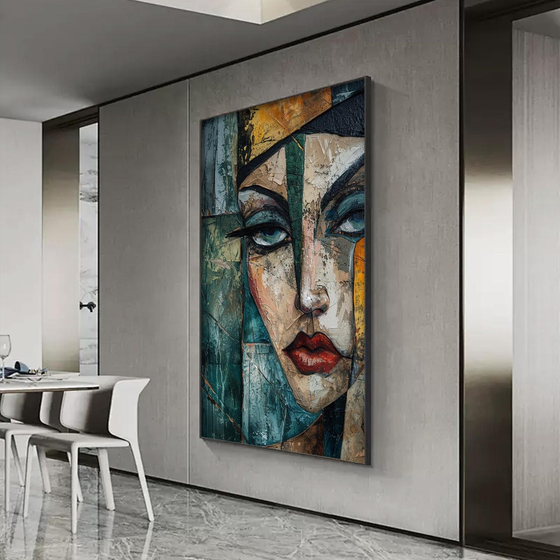 Abstract Female Model Oil Painting On Original Pretty Girl Painting Large Portrait Wall Art Custom Painting Bedroom Wall Decor - Image 2