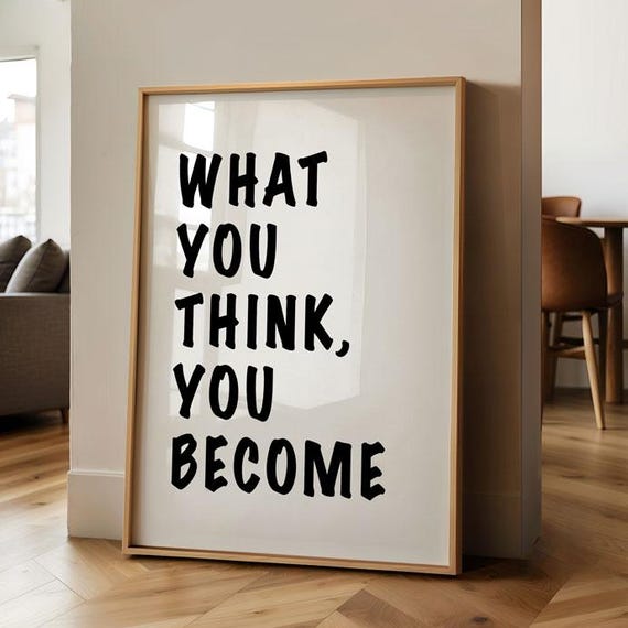 What You Think Become Print Buddha Quote Wall Art Motivational Office Decor Law Of Attraction