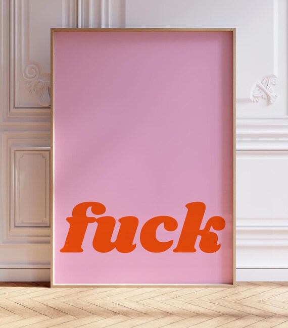 Fuck Typography Print Retro Swearing Poster Funny F Bomb Gift For Friend