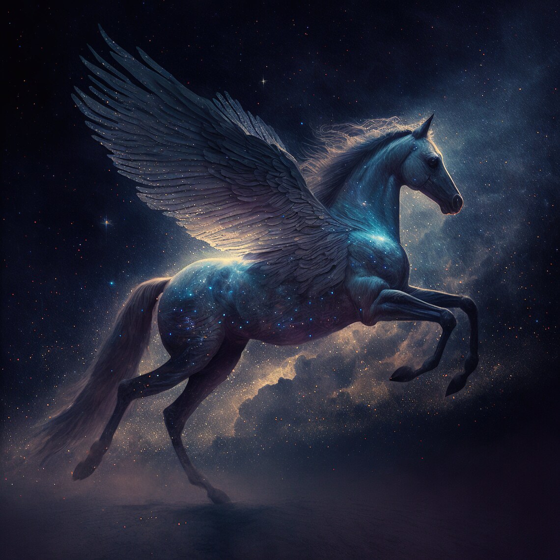Cosmic Pegasus Surreal Art Print