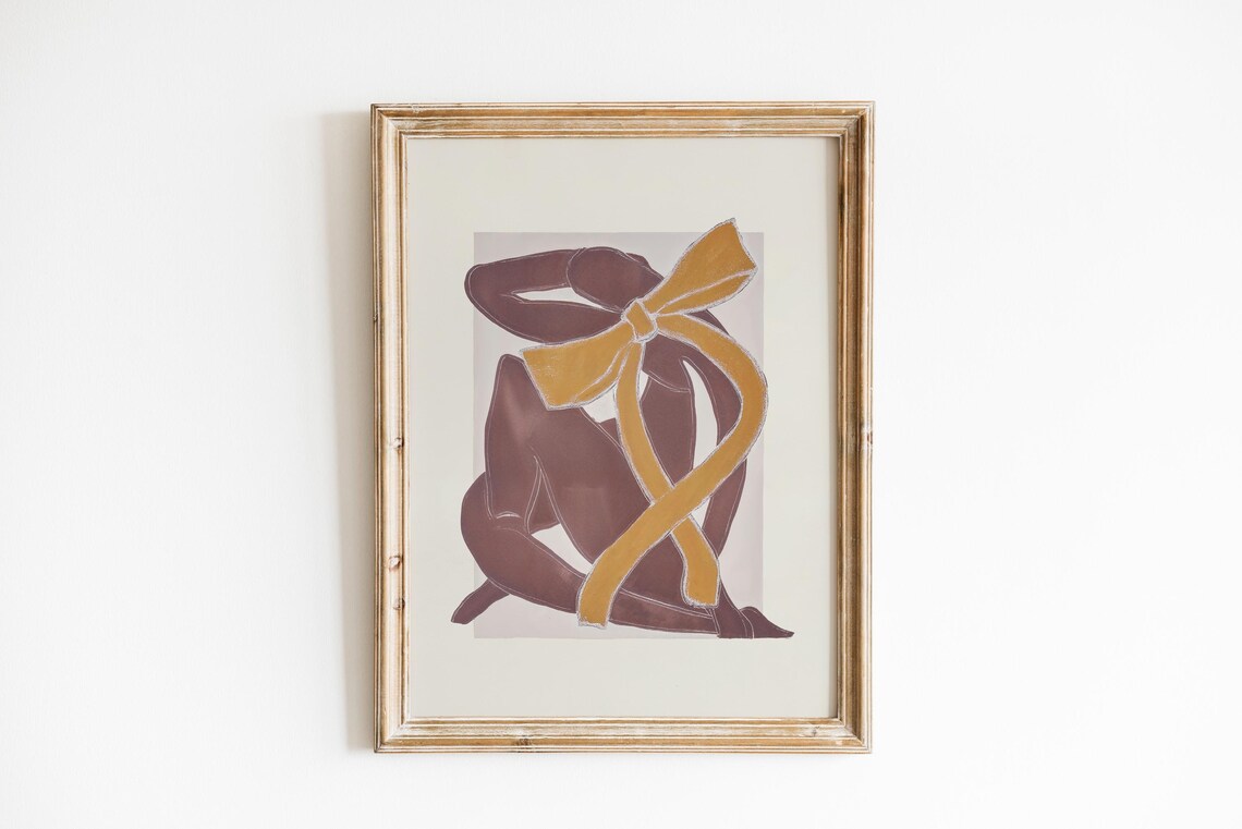 Art Bow Matisse Inspired Print Neutral Modern Wall Art - Image 4