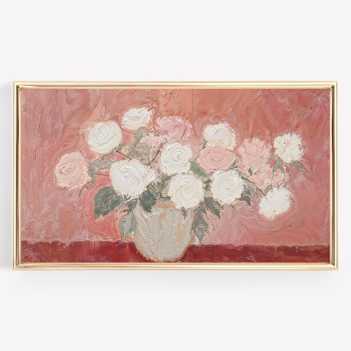 Floral Frame TV Art, Valentine's Day Roses - Image 4