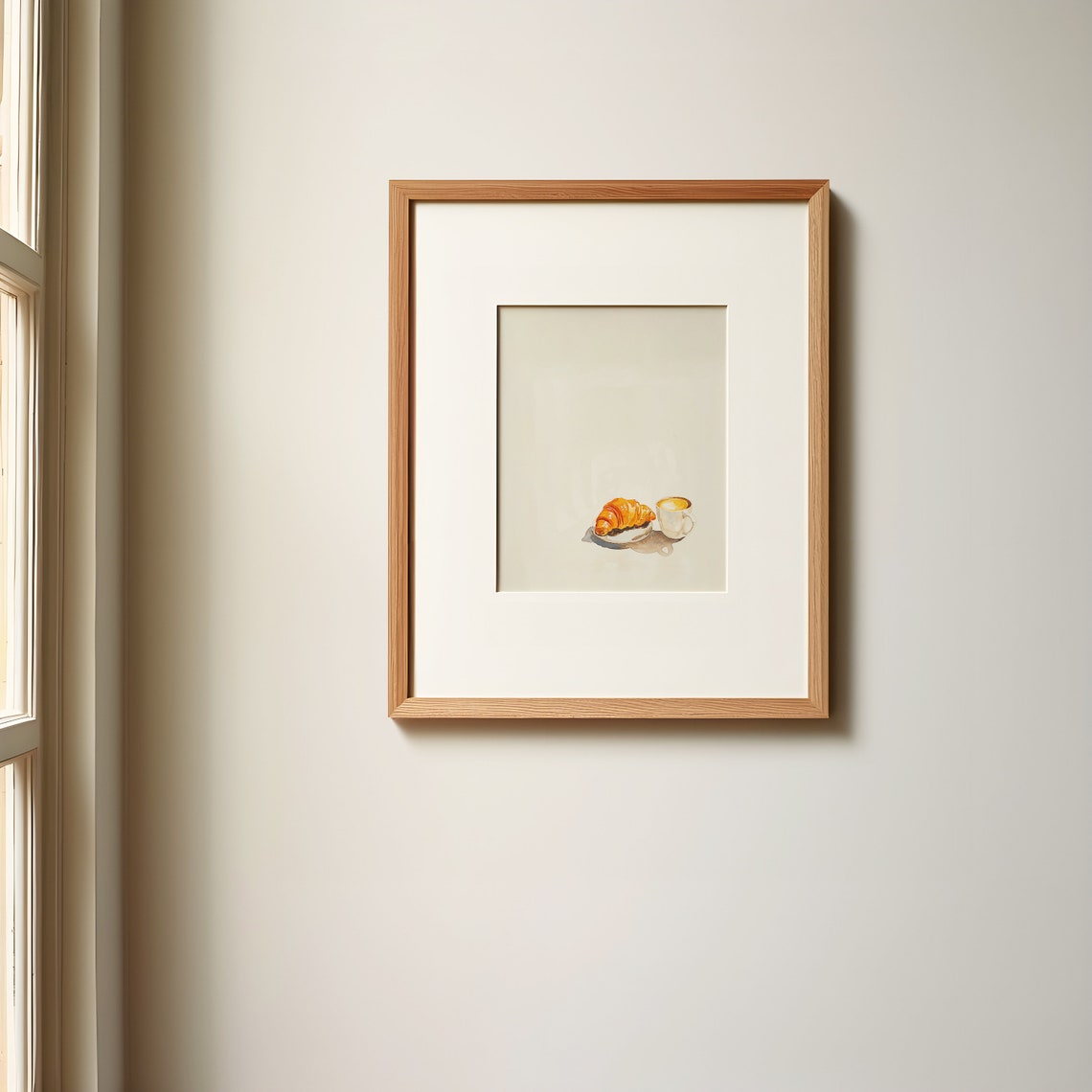 Croissant And Coffee Minimalist Art Neutral Kitchen Breakfast Poster - Image 3