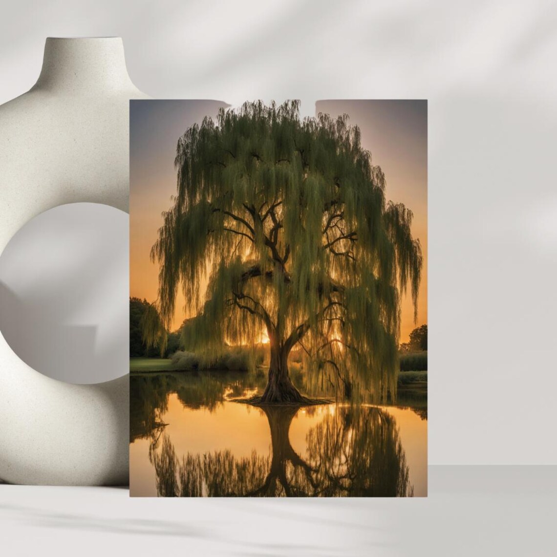 Weeping Willow Nature Art Print, Calming Poster