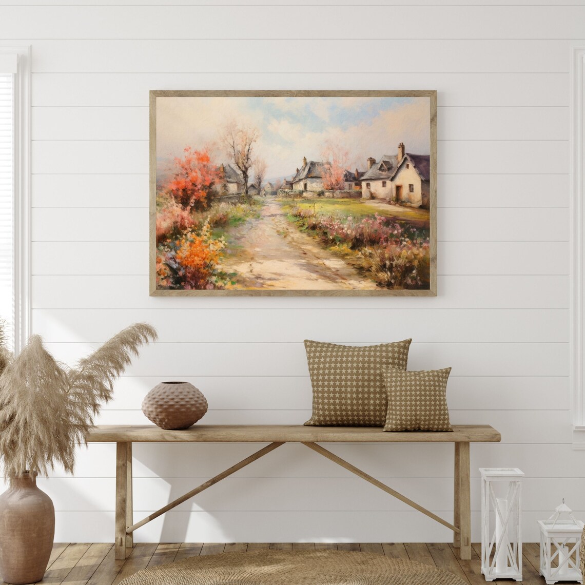 Vintage Countryside Landscape Painting Art Print - Image 3