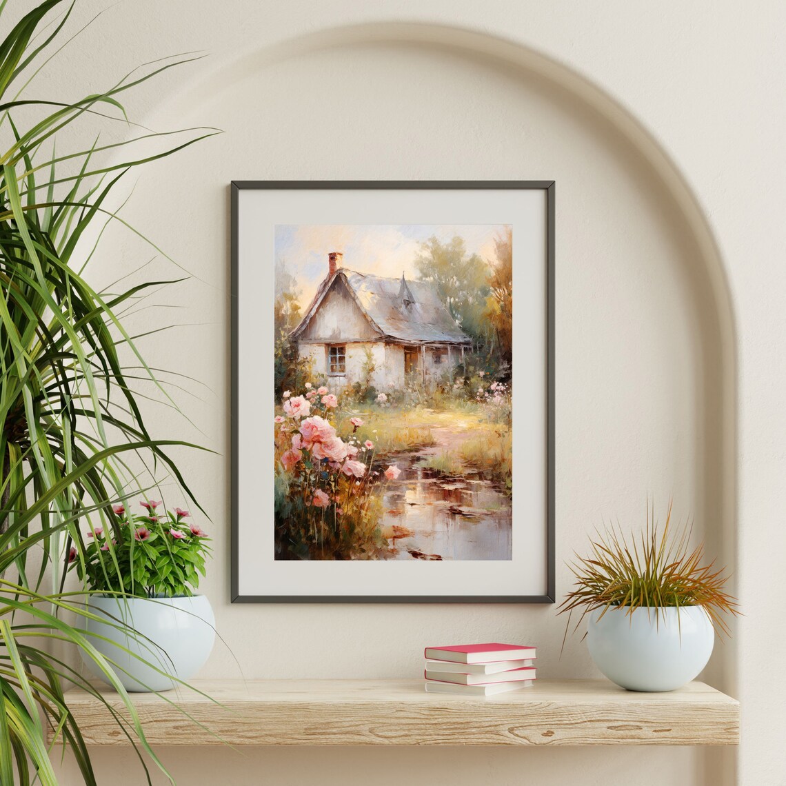 French Countryside Cottage, Vintage Farmhouse Art Print - Image 2