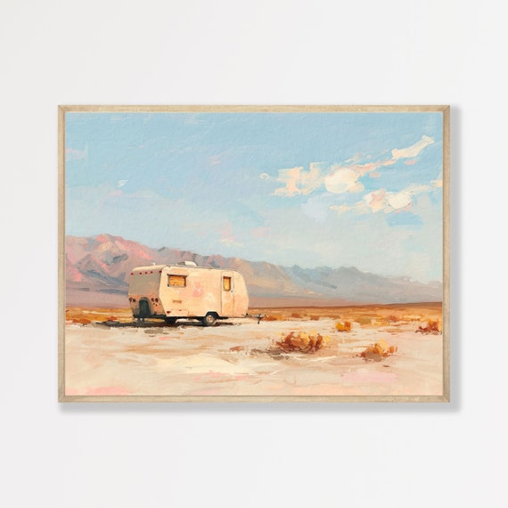 Retro Desert Print Minimal Western Wall Art Country Aesthetic Home Decor Modern Farmhouse Living Room Artwork P 530