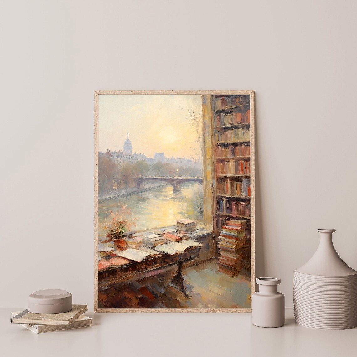 Paris Bookstore Retro Still Life Wall Art Print - Image 3