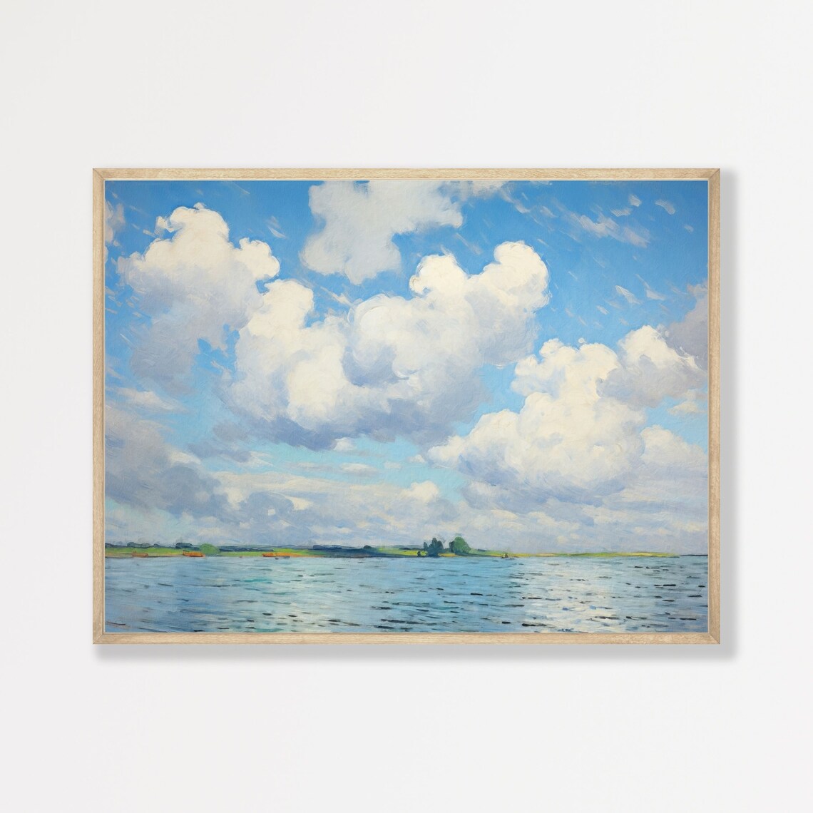 Seascape Cloud Study, Retro Minimalist Art Print
