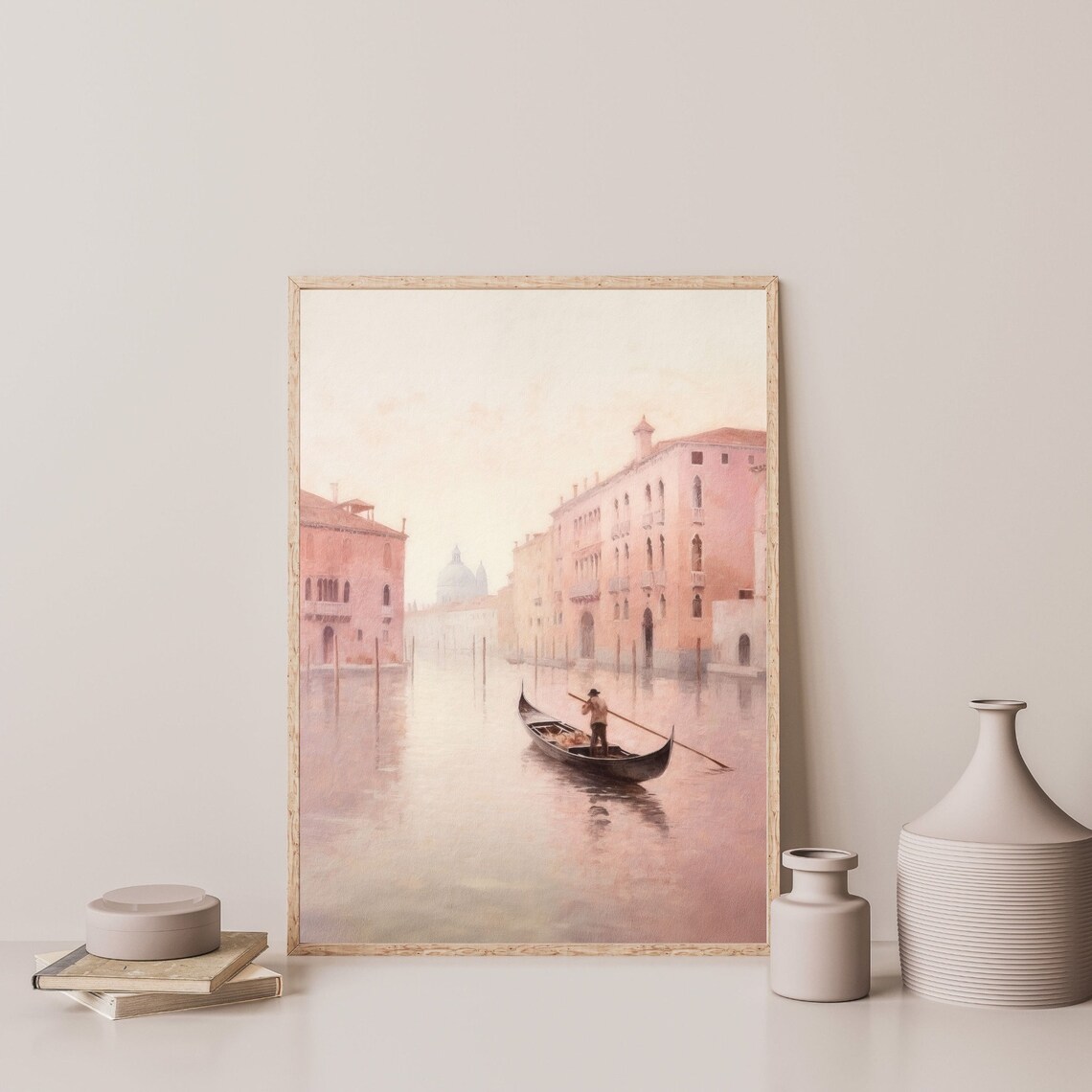 Pink Venice Retro Travel Poster, Italy Wall Art - Image 3