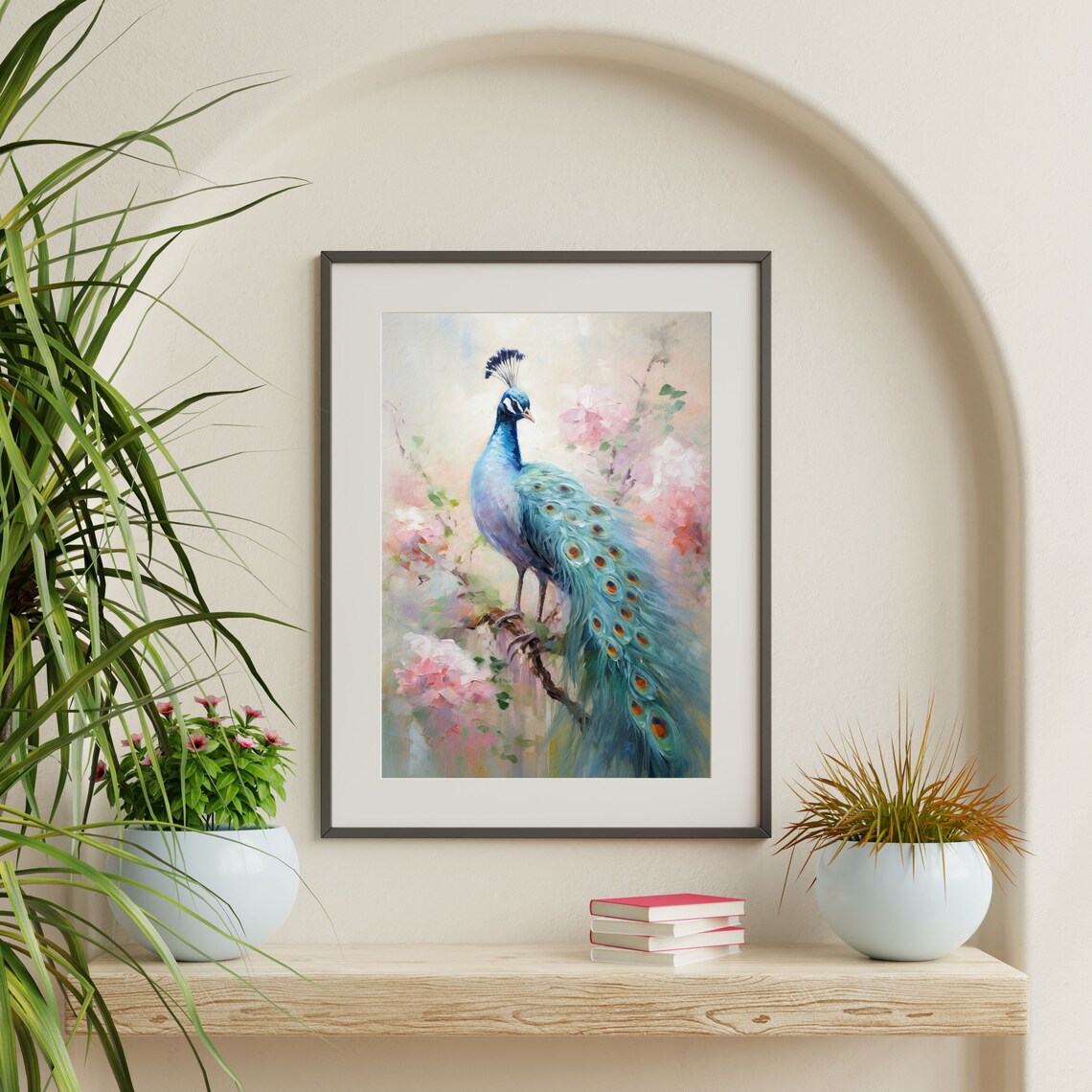 Peacock Vintage Girls Nursery Wall Art Print - Image 2