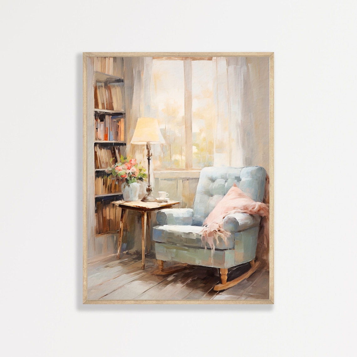 Vintage Still Life Painting Art Print, Retro Living Room