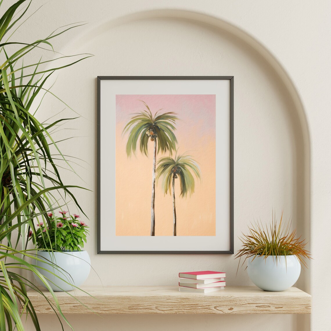 Retro Palm Tree Minimalist Beachy Wall Art Print - Image 2