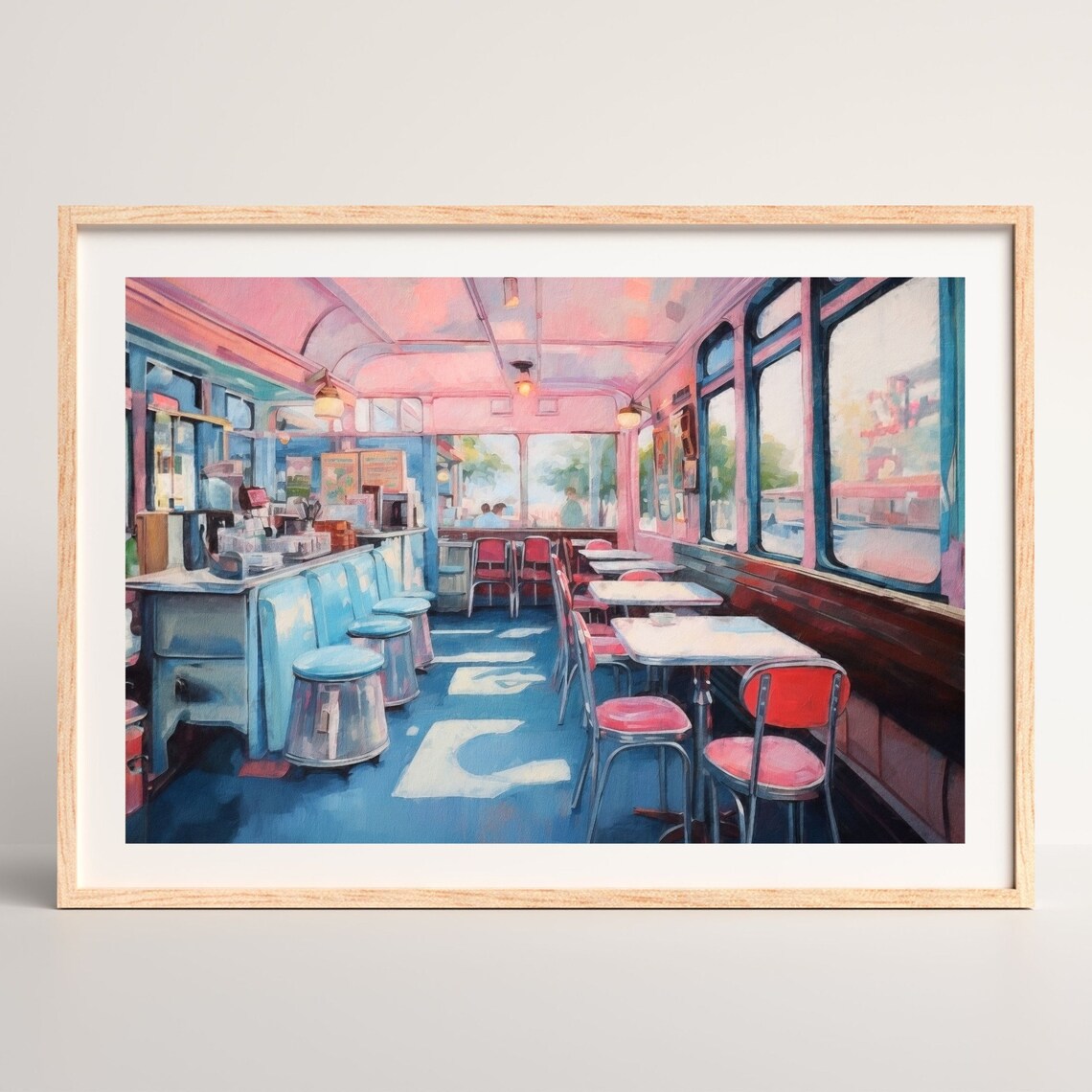 Retro Diner Pastel Wall Art Print, Preppy Maximalist - Image 2