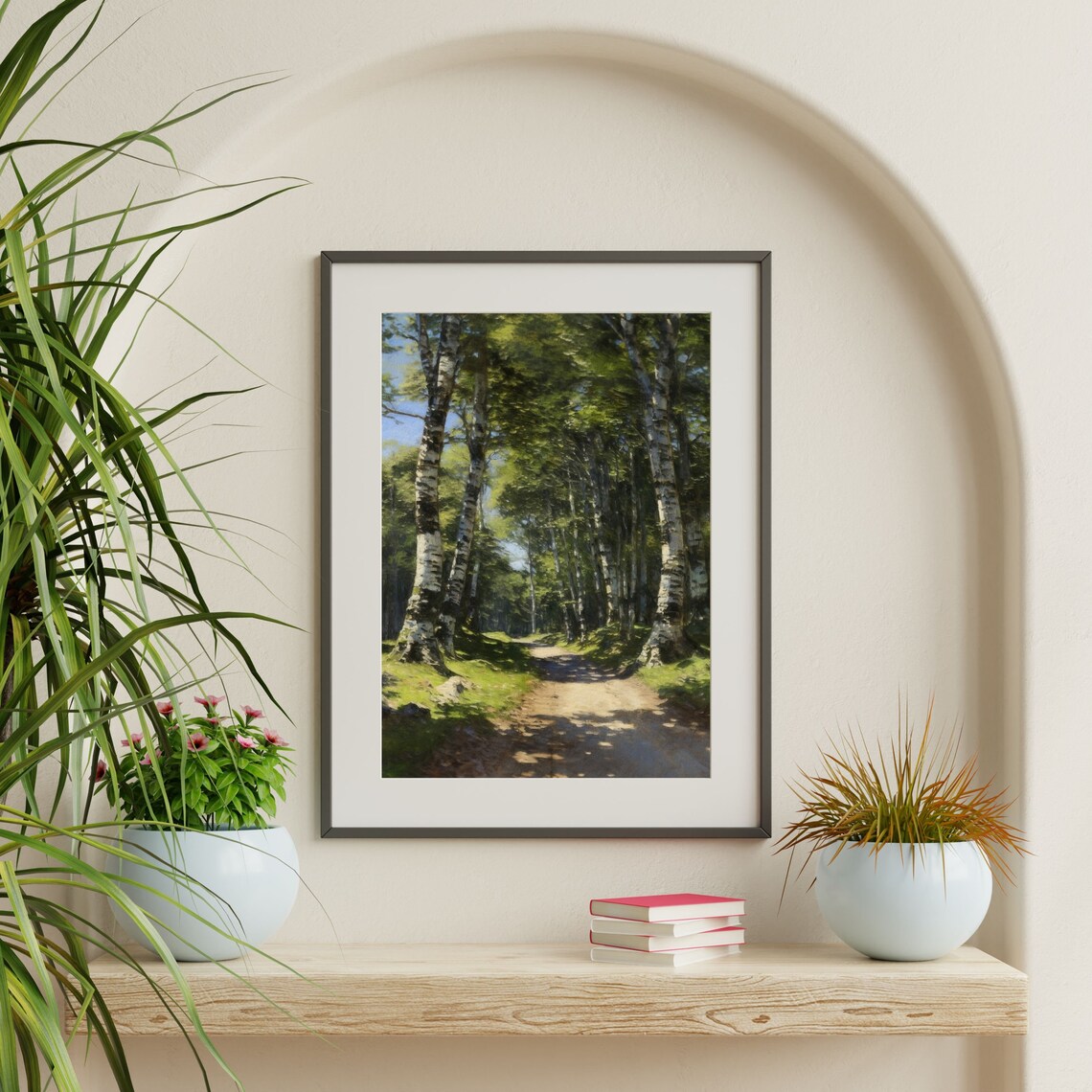 Forest Road Retro Vintage Nature Landscape Art Print - Image 2