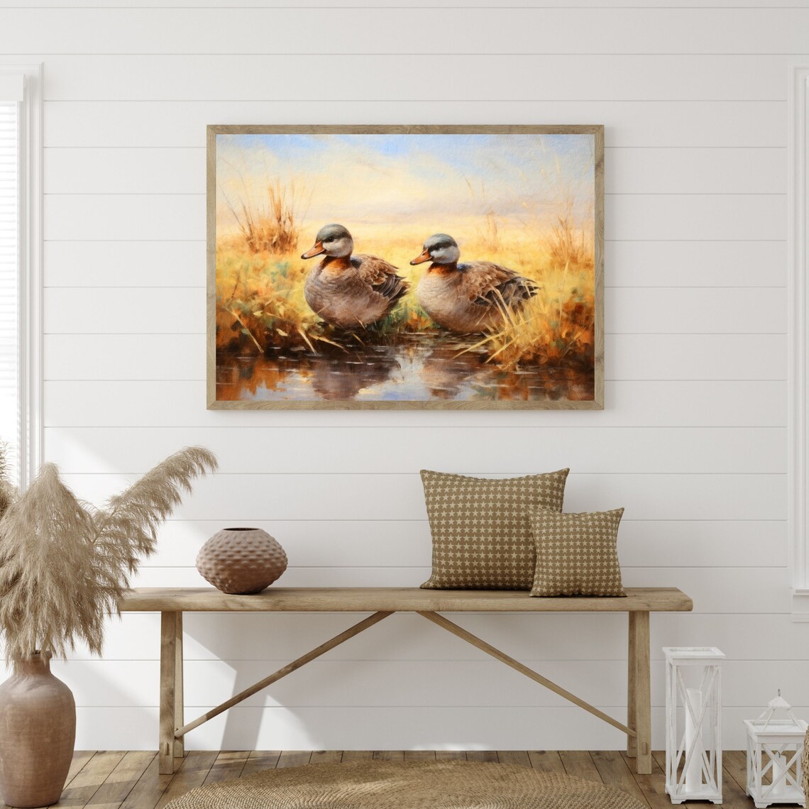 Duck Retro Farmhouse Vintage Oil Painting Art Print - Image 3
