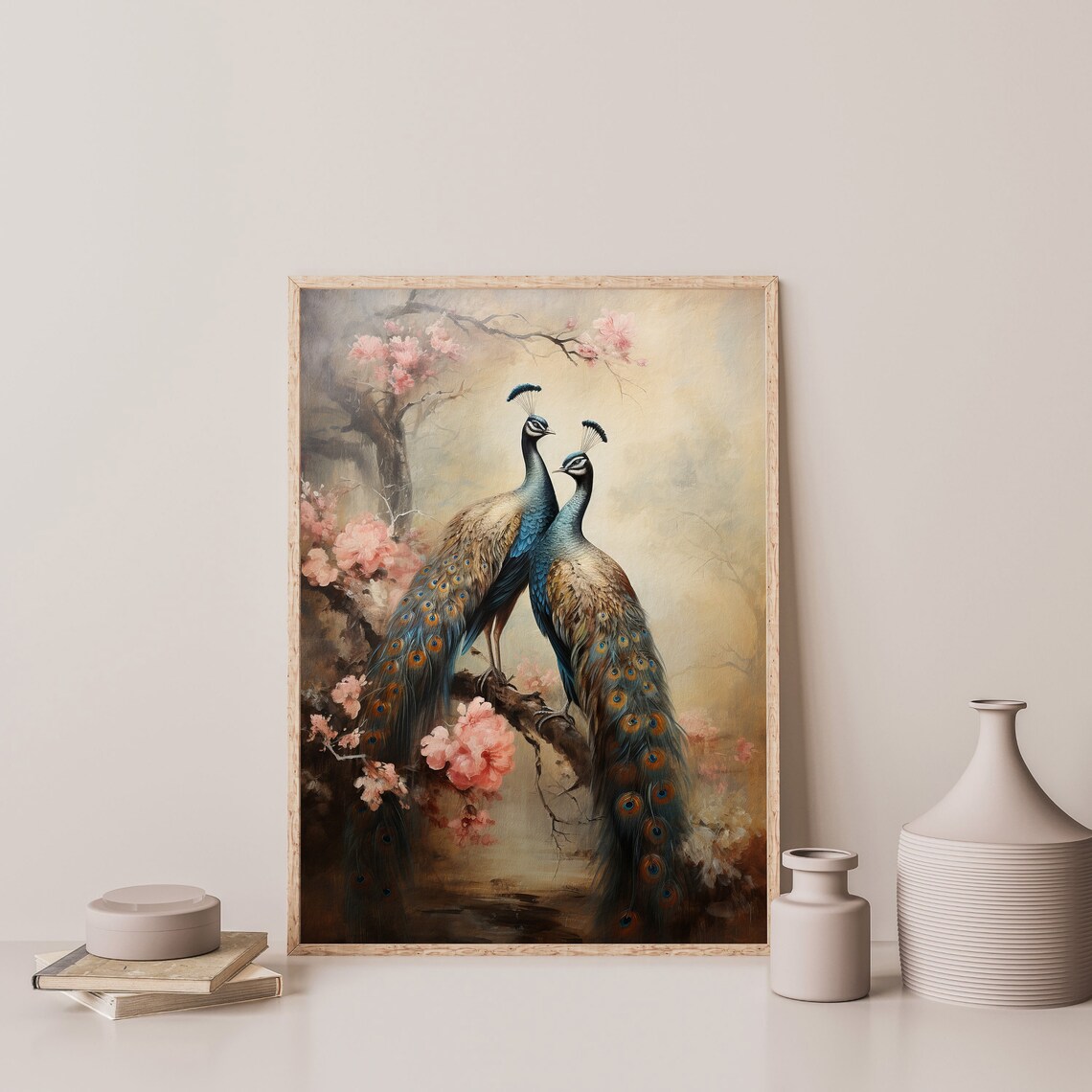 Peacock Wall Art, Moody Vintage Animal Art Print - Image 3