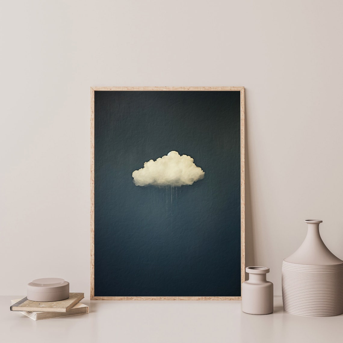 Moody Cloud Print Dark Abstract Painting Minimal Modern Wall Art Maximalist Decor P 725 - Image 3