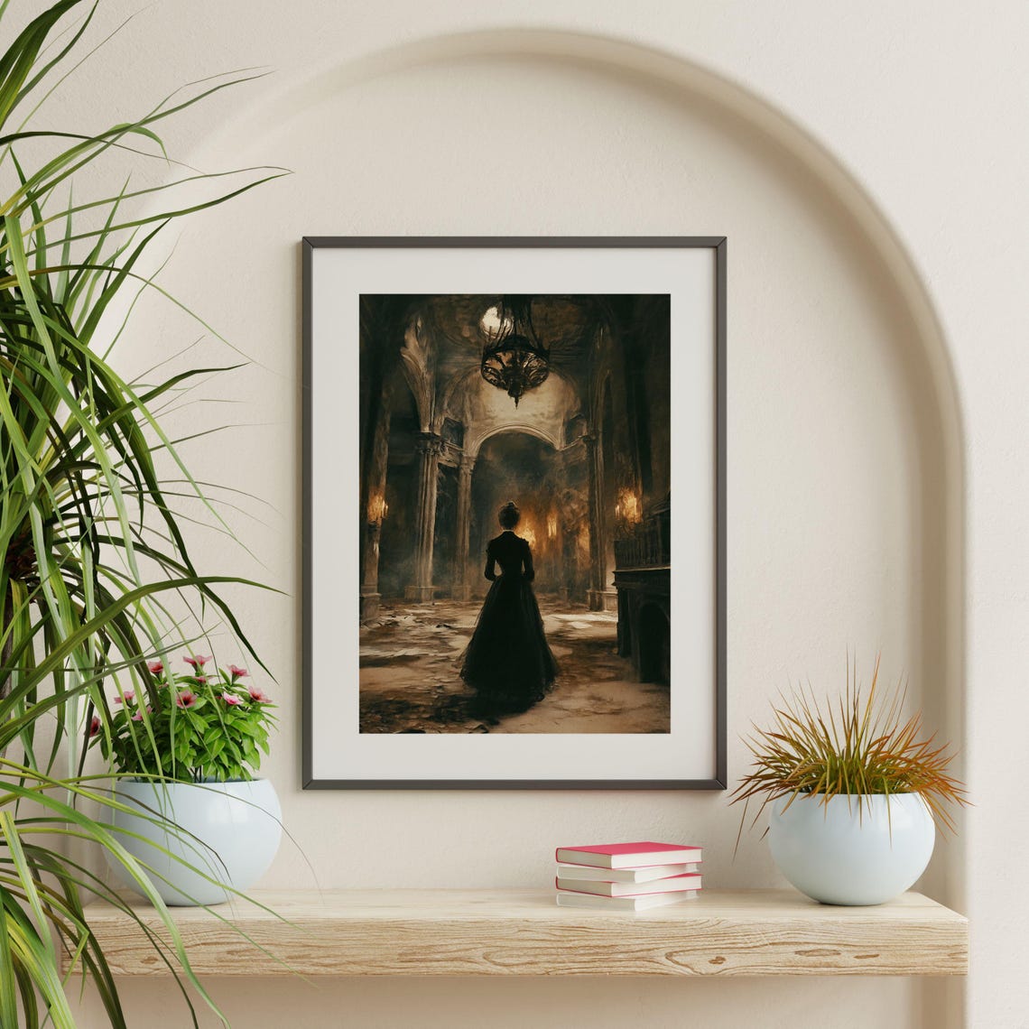 Spooky Vintage Painting Rustic Neutral Dark Academia Decor Antique Moody Wall Art Print Living Room Office Decor 1027 - Image 2