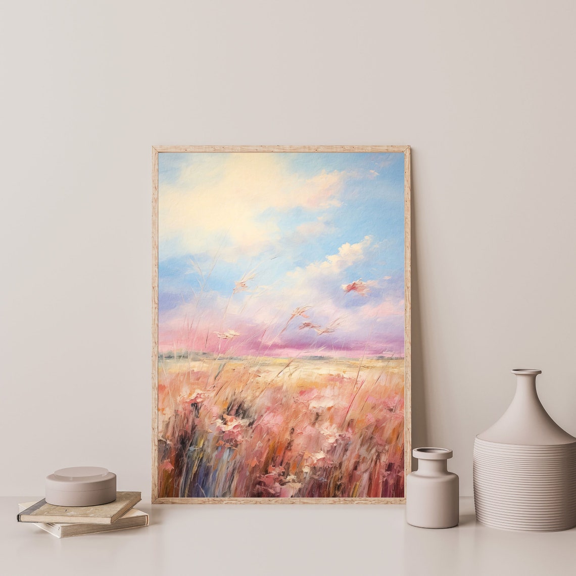 Wheat Field Painting Retro Farmhouse Wall Art Country Aesthetic Print Minimal Vintage Artwork Antique Countryside Poster P 571 - Image 3