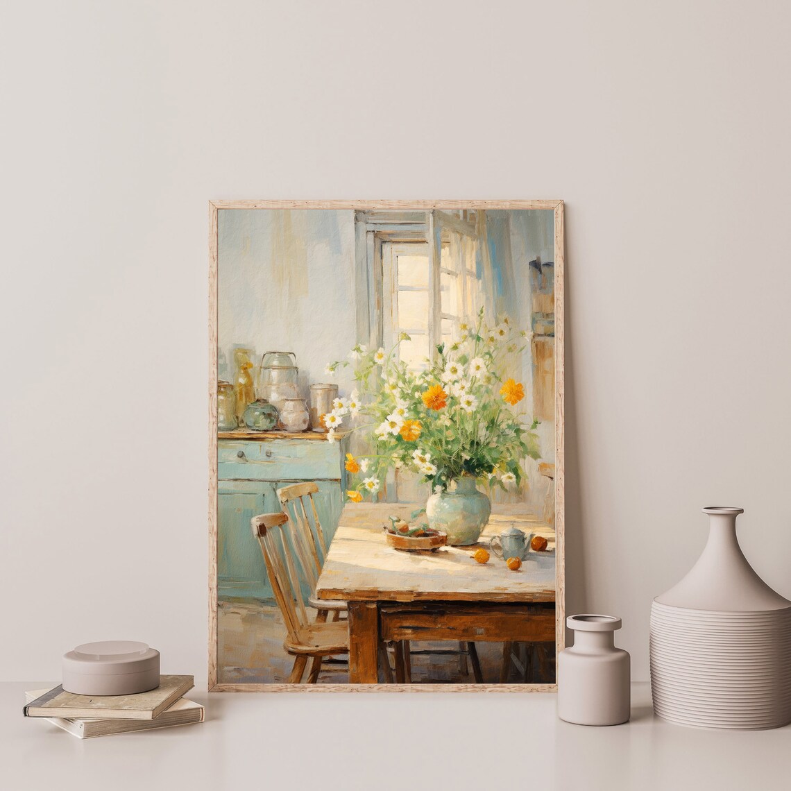 Rustic Kitchen Still Life, Vintage Country Art Print - Image 3