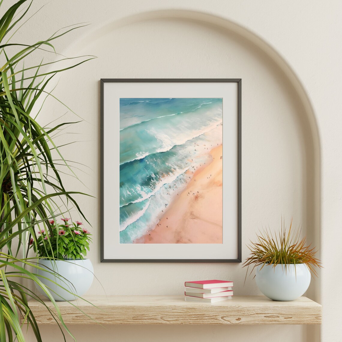 Retro Coastal Beach Landscape Aesthetic Poster Print - Image 2
