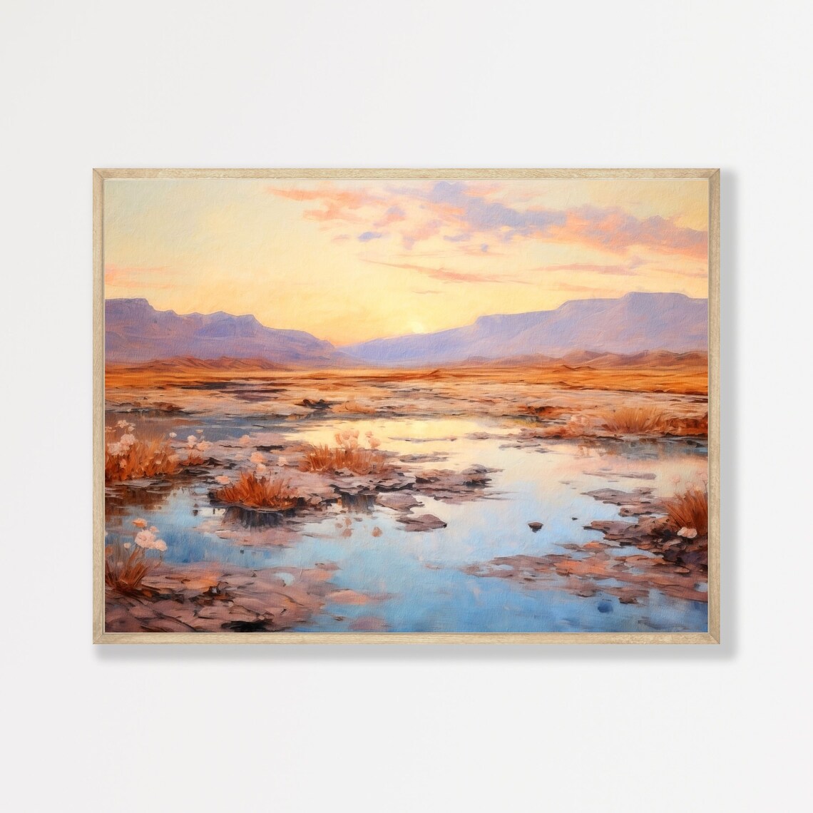 Country Landscape Retro Oil Painting Art Print