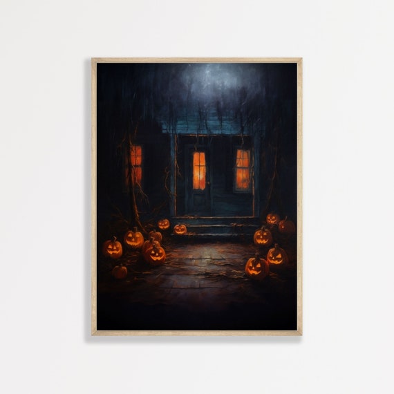 Spooky Halloween Retro Dark Academia Art Print