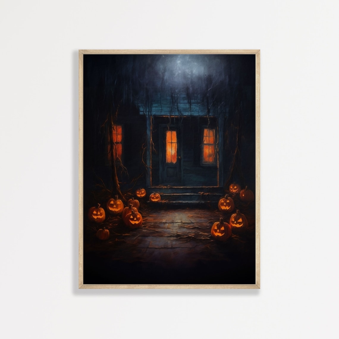 Spooky Halloween Retro Dark Academia Art Print