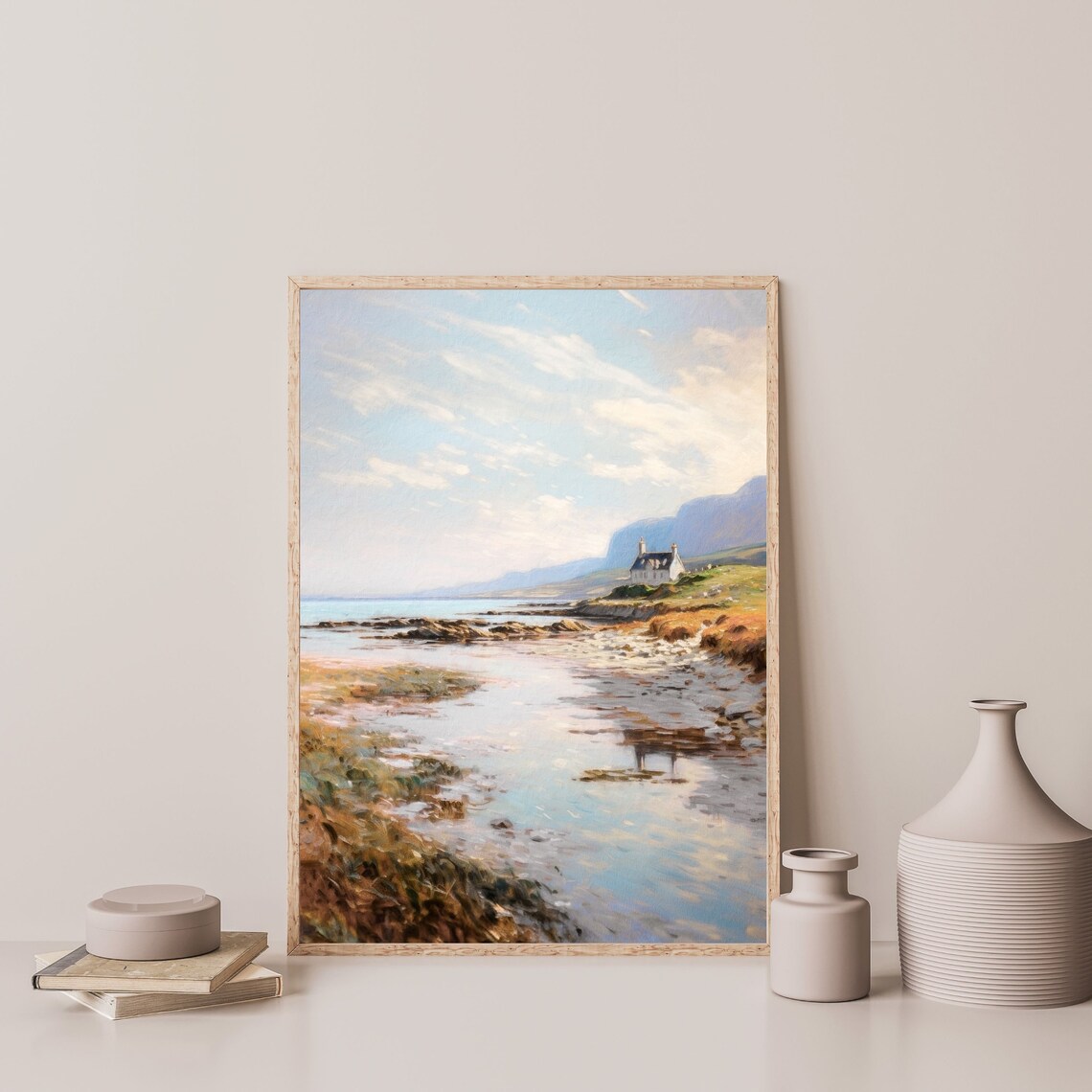 Retro Coastal Seascape Art Print, Ocean Landscape - Image 3