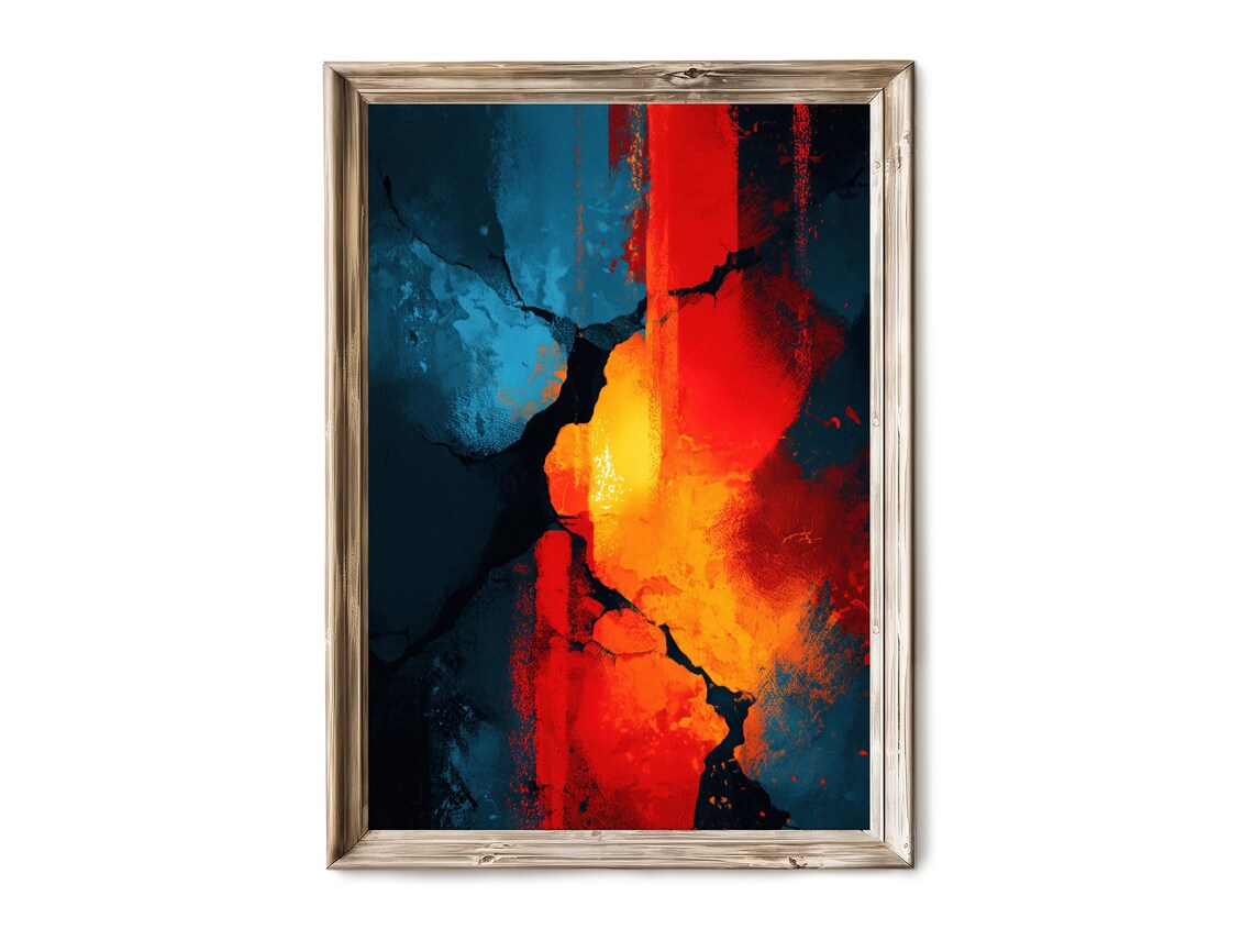 Bold Abstract Vertical Wall Art Modern High Definition Print Red Black Contemporary Decor 192