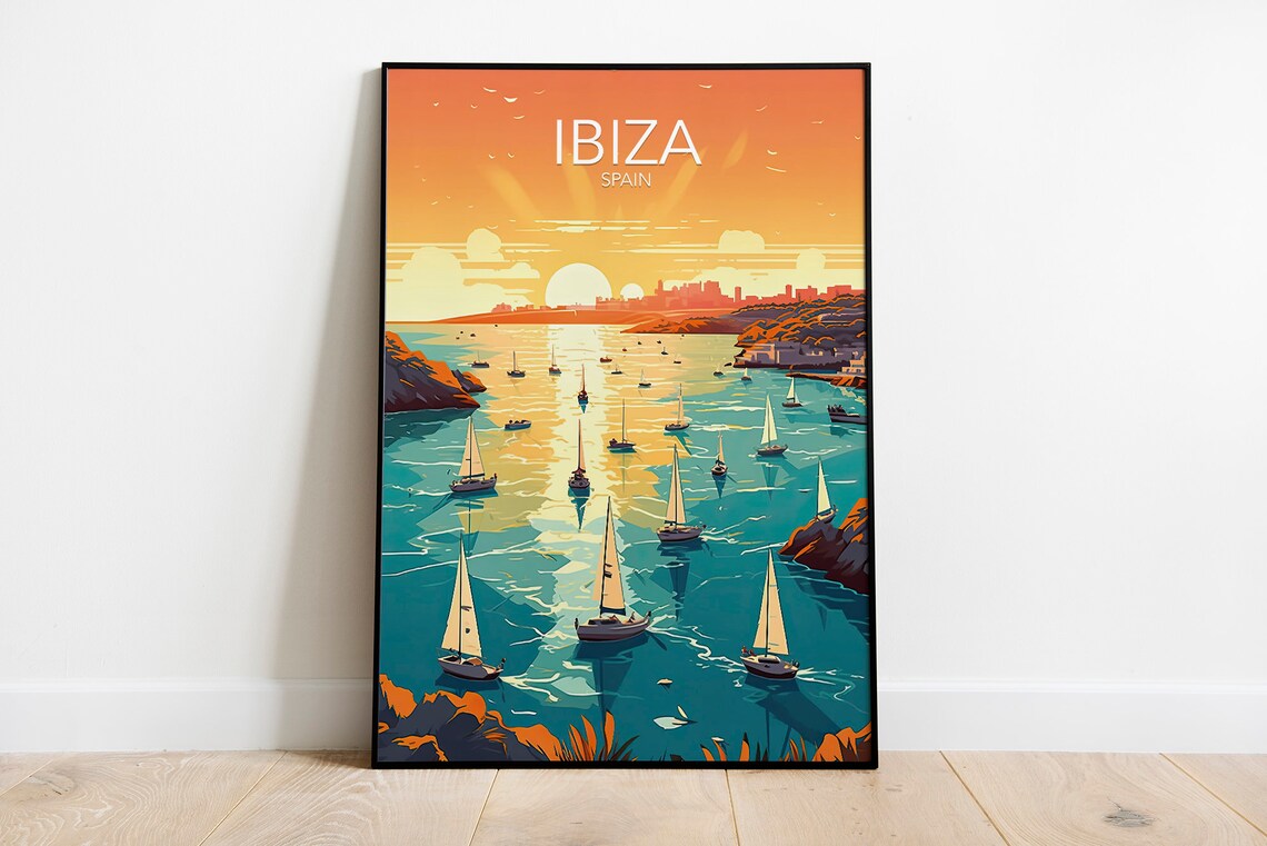 Ibiza Modern Travel Poster Print