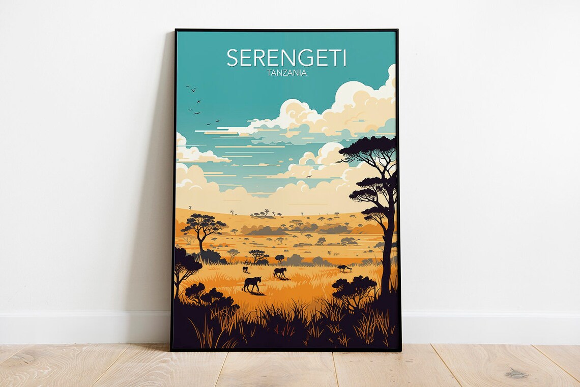 Serengeti Art Print Modern Poster Print Available In Many Sizes Or